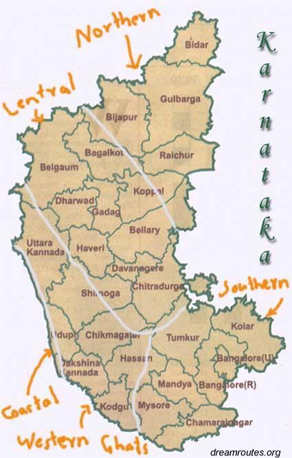 image map of Karnataka